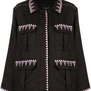 Cynthia Rowley DAMEN UTILITY TWEED JACKET BLACK